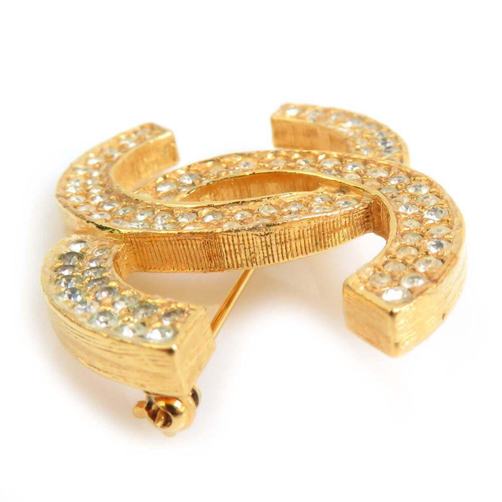 CHANEL Authentic Gold Logo Brooch - Picture 3 of 5